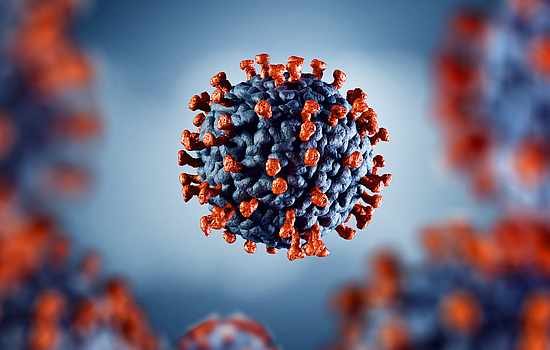 3D-Darstellung vom Corona Virus COVID-19.